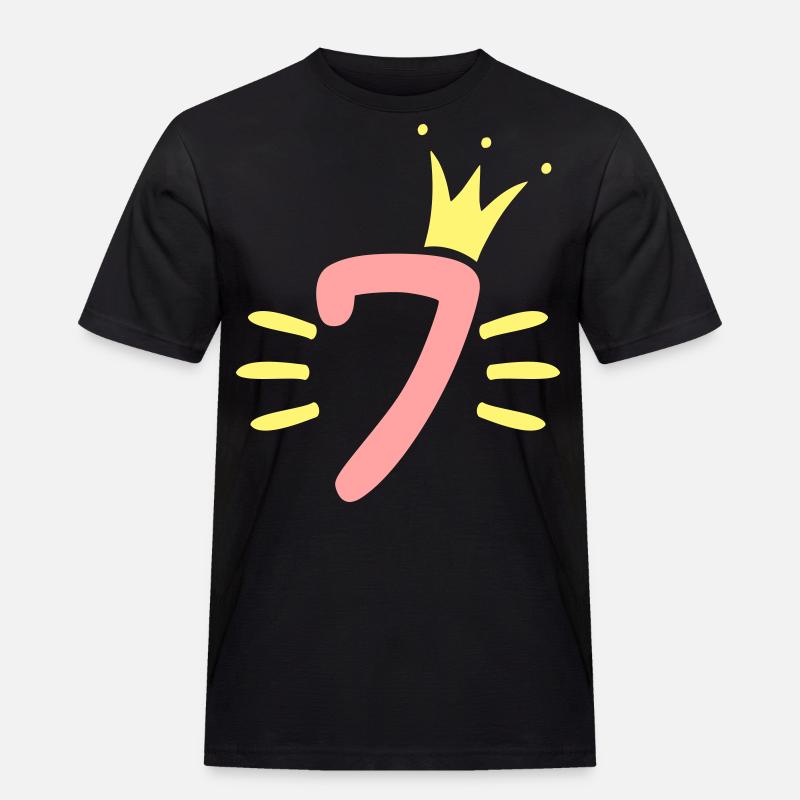 7th Birthday Crown - Men's Workwear T-Shirt - black