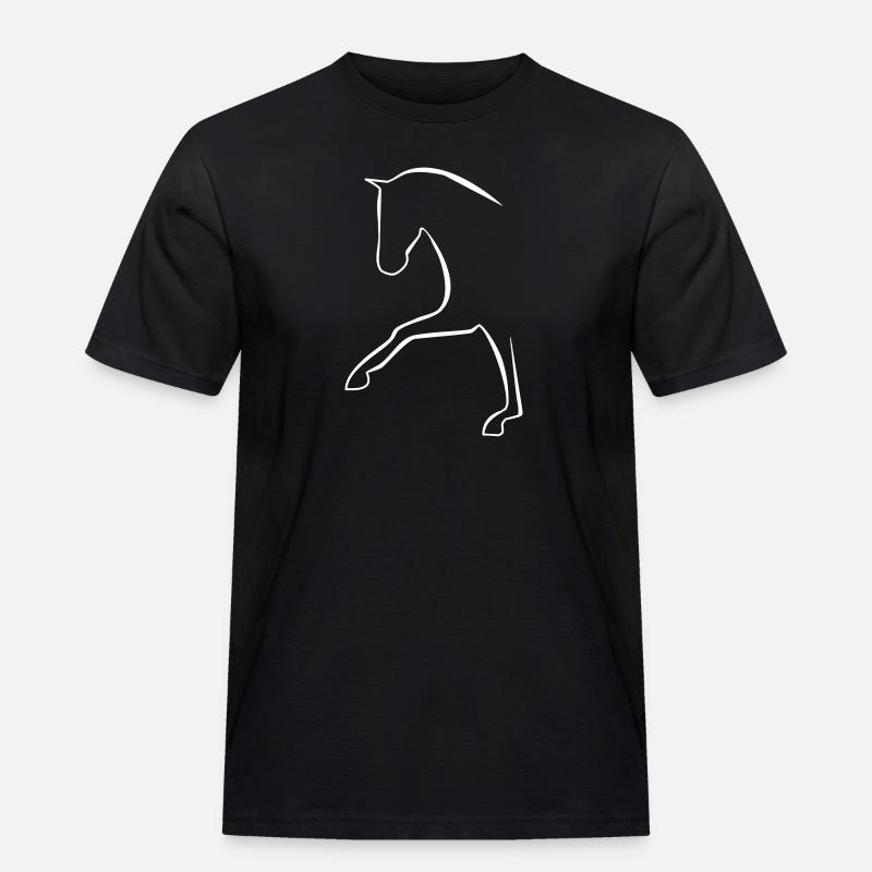 Pferd - Männer Workwear T-Shirt - Schwarz