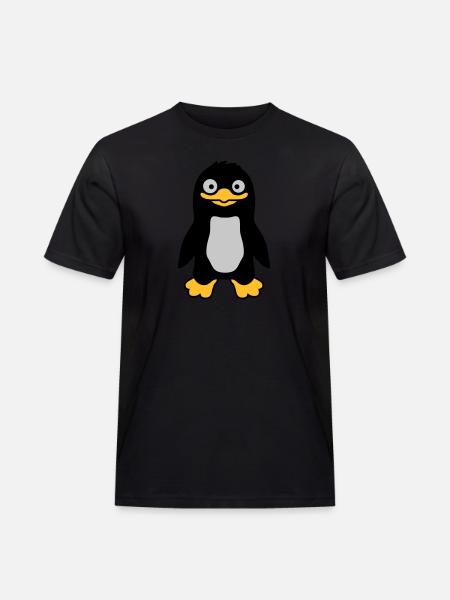 Funny funny penguin grins - Men's Workwear T-Shirt - black