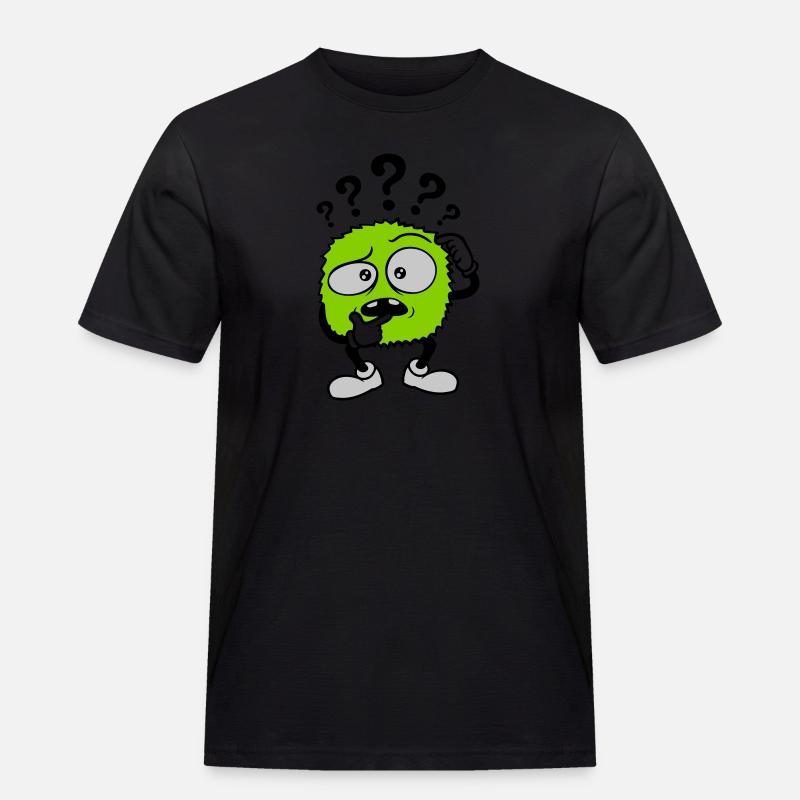 Fragezeichen skeptisches Gesicht Comic - Männer Workwear T-Shirt - Schwarz