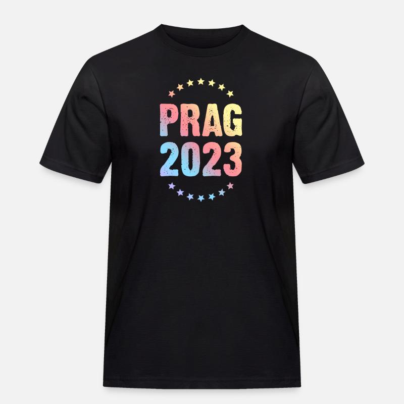 Prag 2023 - Männer Workwear T-Shirt - Schwarz