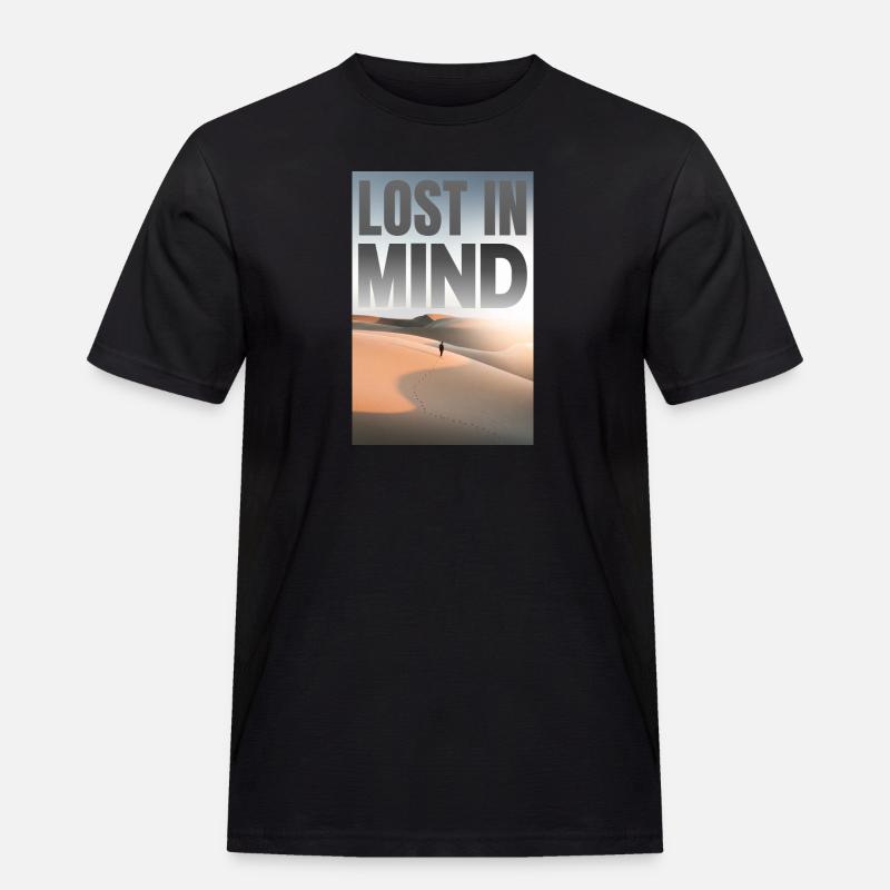 Perdu dans ses pensées dans le désert - T-shirt Workwear homme - noir