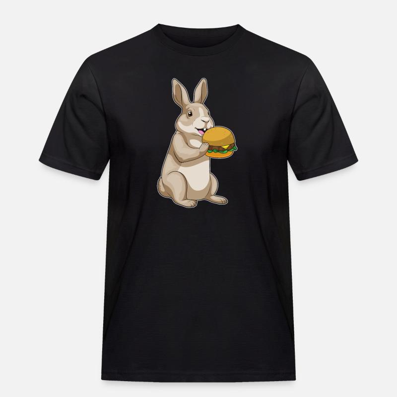 Hase Hamburger - Männer Workwear T-Shirt - Schwarz