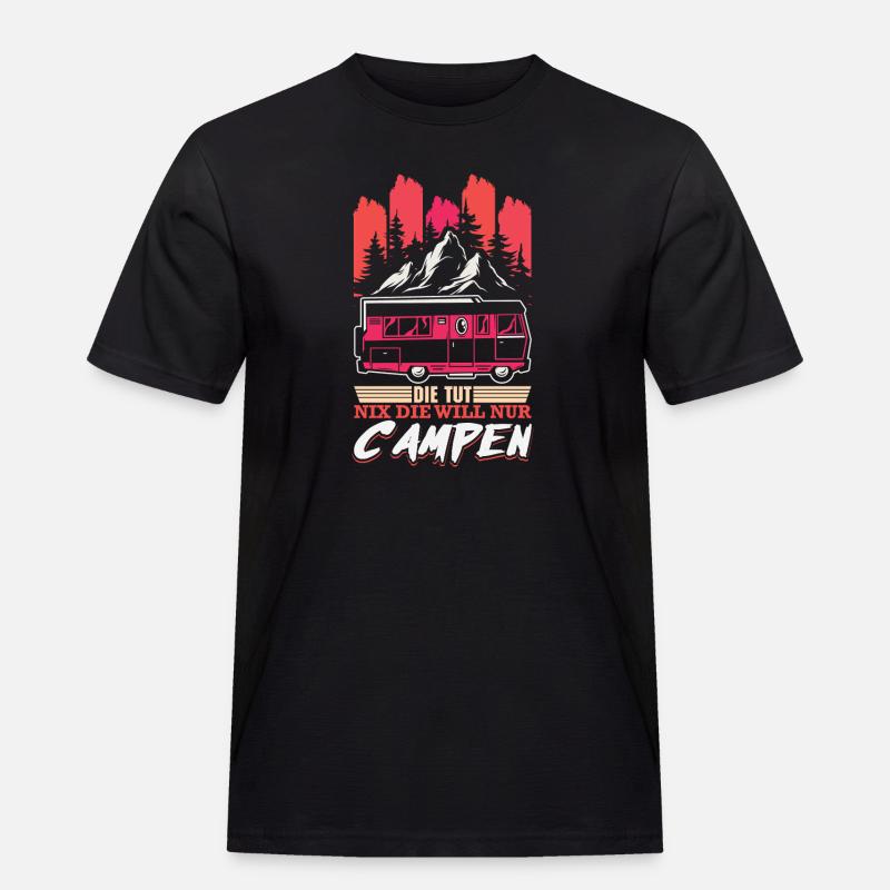 Camper Camping Wohnwagen Spruch - Männer Workwear T-Shirt - Schwarz