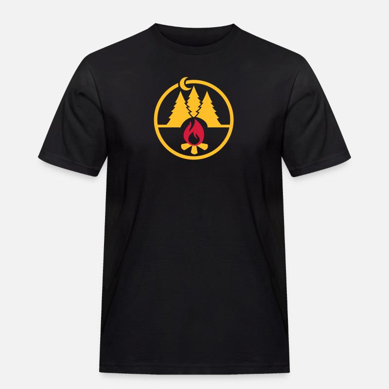 Camping - Männer Workwear T-Shirt - Schwarz