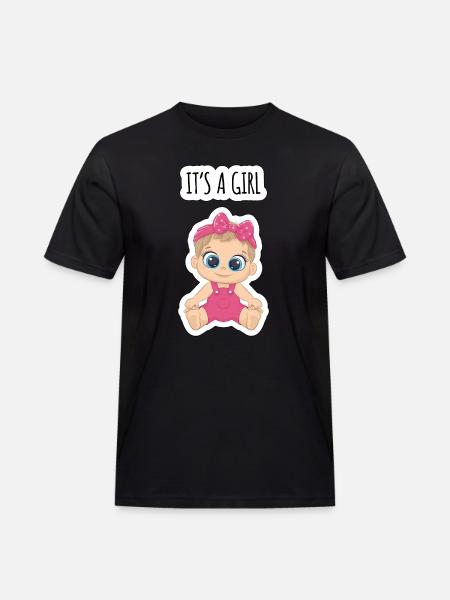 Es ist ein Mädchen - Männer Workwear T-Shirt - Schwarz