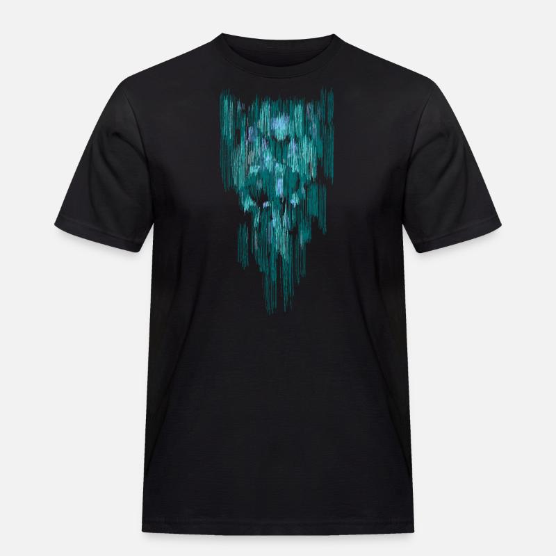 Geist - Horror Abstrakt - Männer Workwear T-Shirt - Schwarz