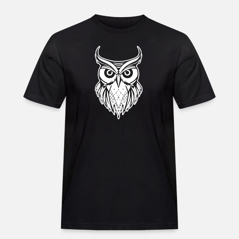 Eule Eulen Vogel Vögel - Männer Workwear T-Shirt - Schwarz