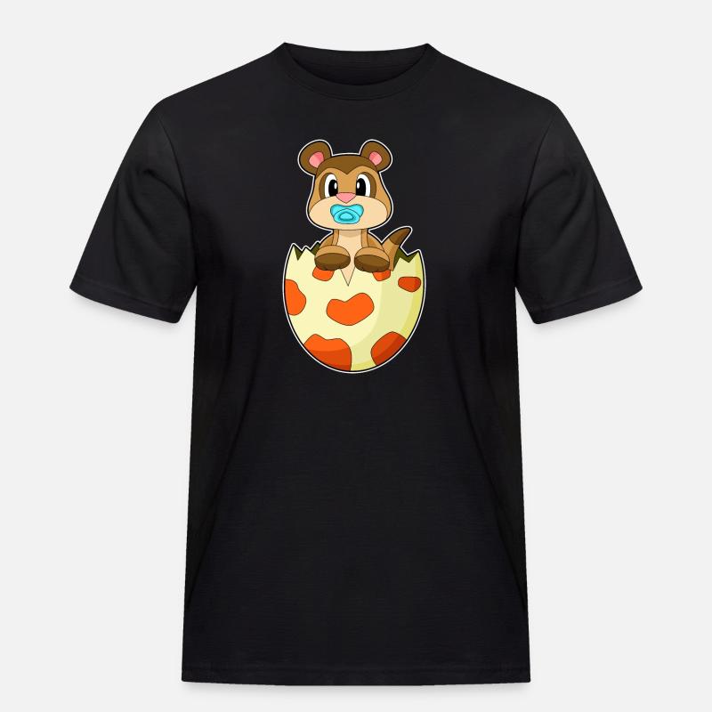 Erdmännchen Schnuller - Männer Workwear T-Shirt - Schwarz