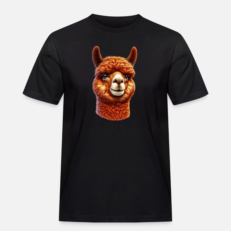 Alpaka - Männer Workwear T-Shirt - Schwarz