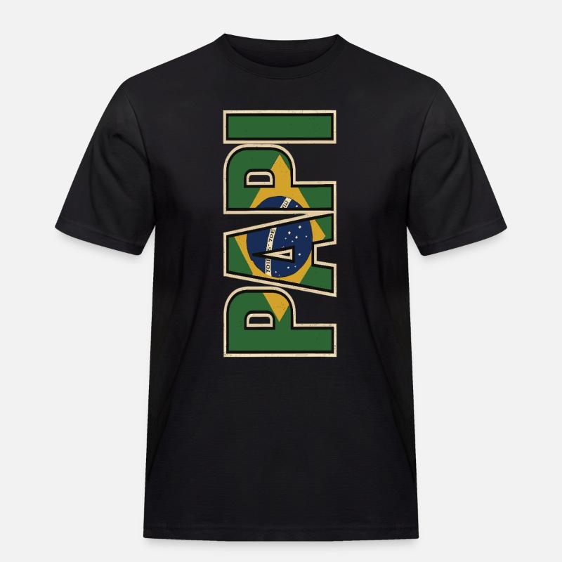 PAPI Brasil – Retro style with flags - Men's Workwear T-Shirt - black