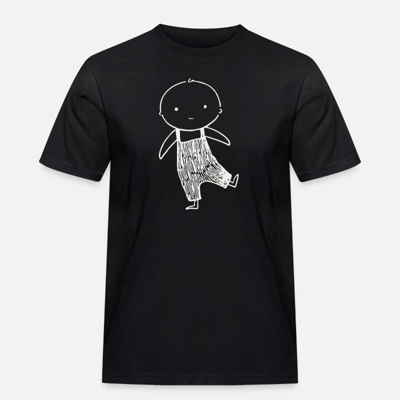 Tiny Doodle in Overalls - Männer Workwear T-Shirt - Schwarz
