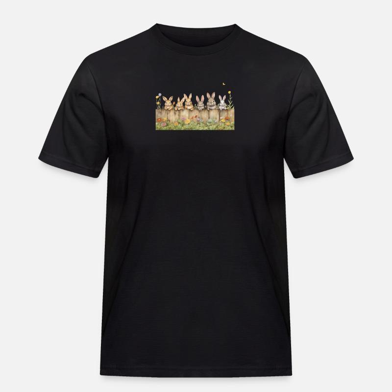 Häschen - Männer Workwear T-Shirt - Schwarz