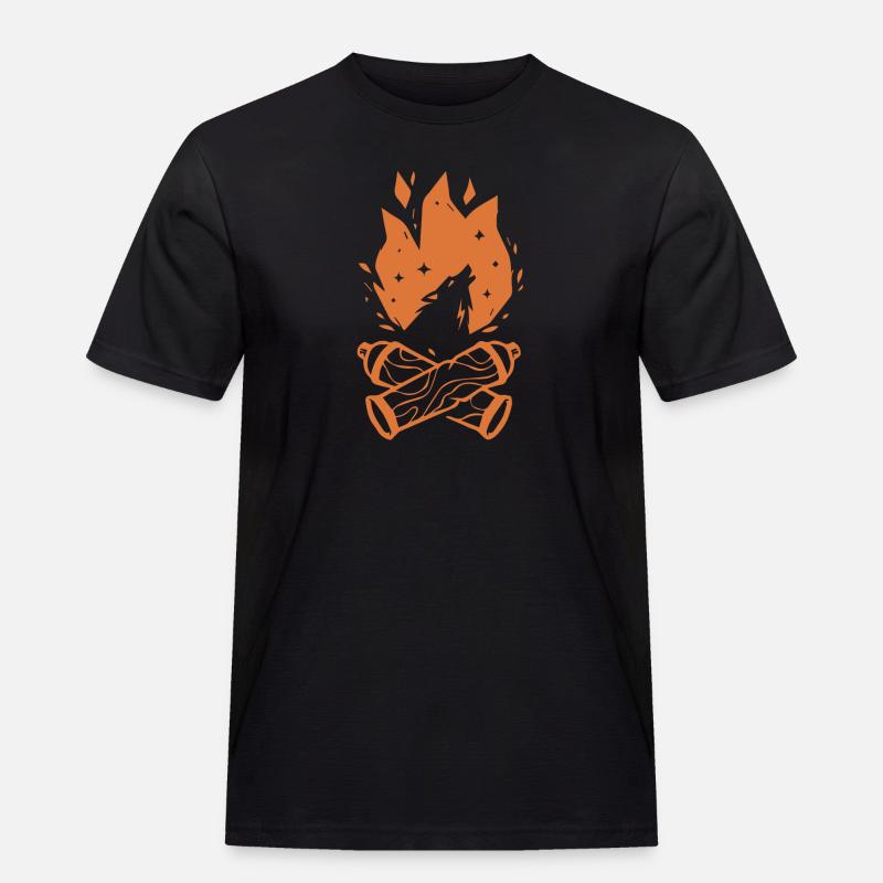 Spraydose Feuer - Wolf - Männer Workwear T-Shirt - Schwarz