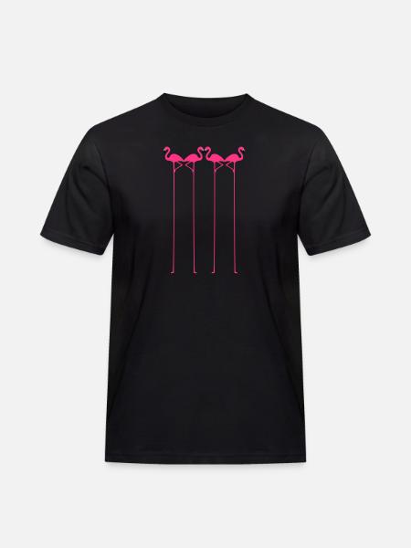 Flamingo vektor - Männer Workwear T-Shirt - Schwarz