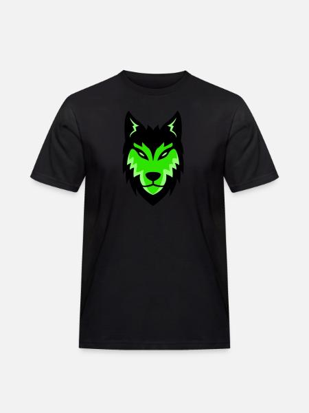 wolf - Männer Workwear T-Shirt - Schwarz