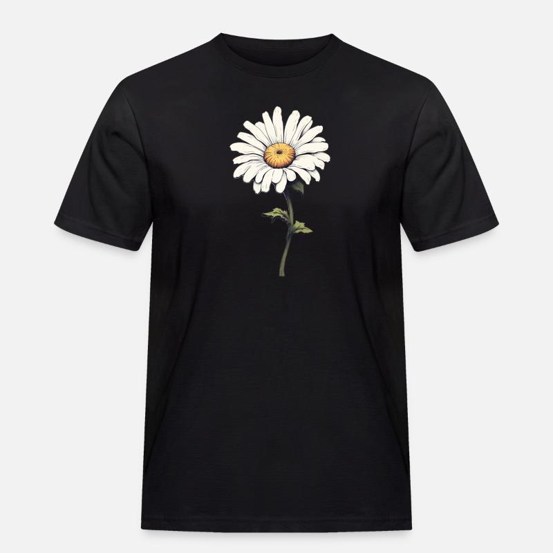 Gänseblümchen - Er liebt mich! - Männer Workwear T-Shirt - Schwarz