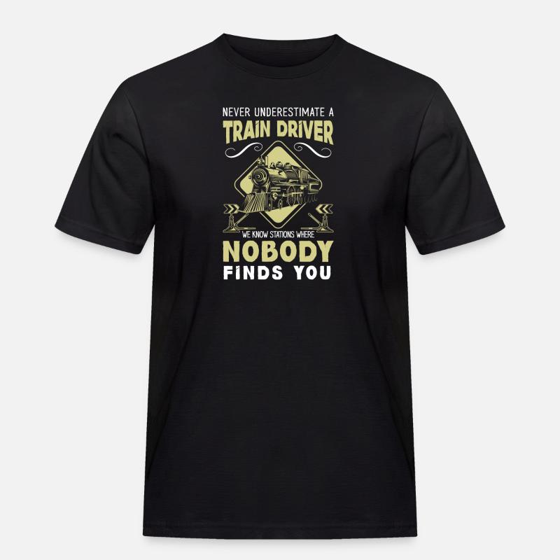 Zugführer Lok Schaffner - Männer Workwear T-Shirt - Schwarz