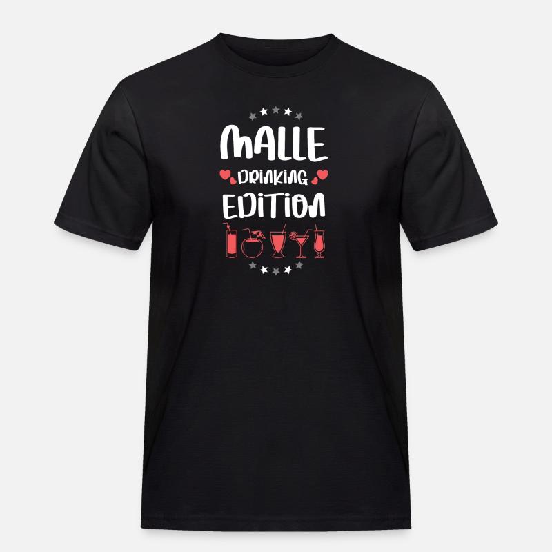 Malle Drinking Team - Männer Workwear T-Shirt - Schwarz