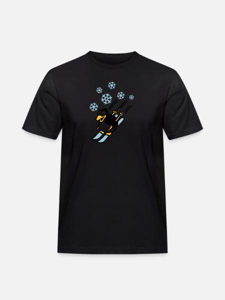 pinguin_ski_022011_d_3c - Männer Workwear T-Shirt - Schwarz