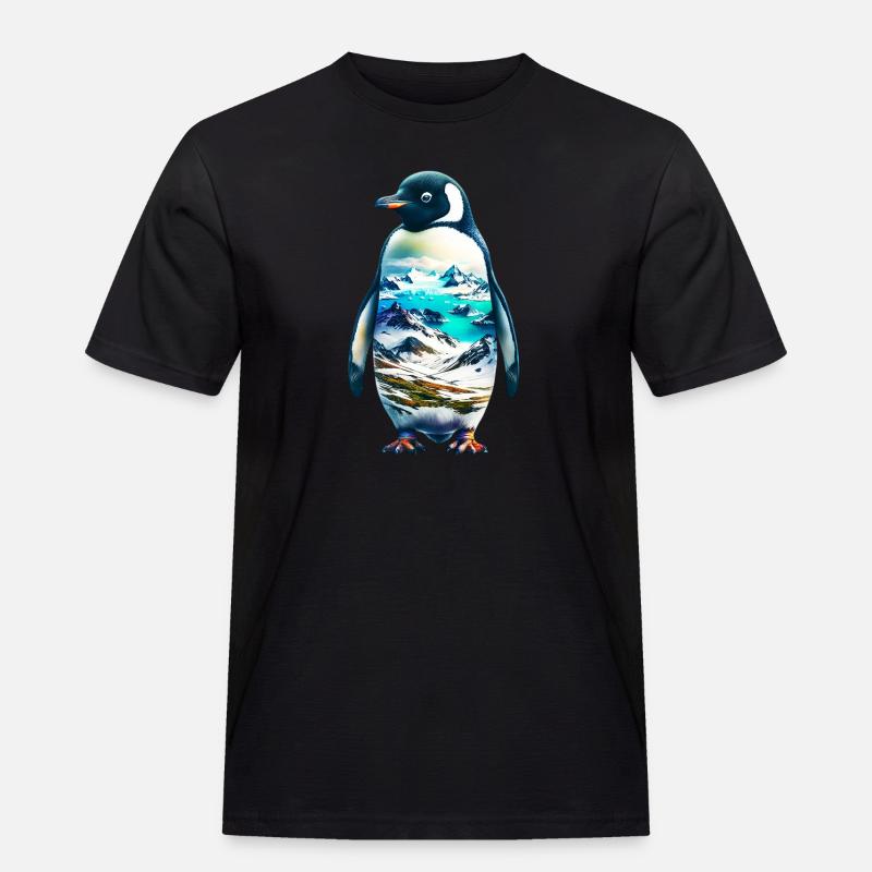 Pinguin - Männer Workwear T-Shirt - Schwarz