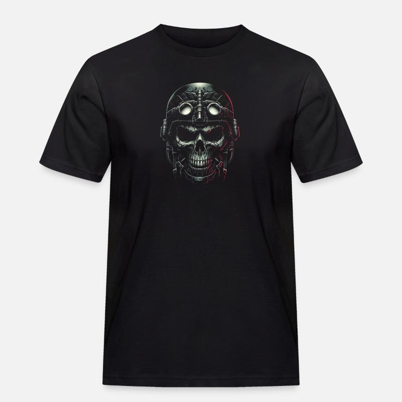 Pilotenschädel Pilot - Männer Workwear T-Shirt - Schwarz