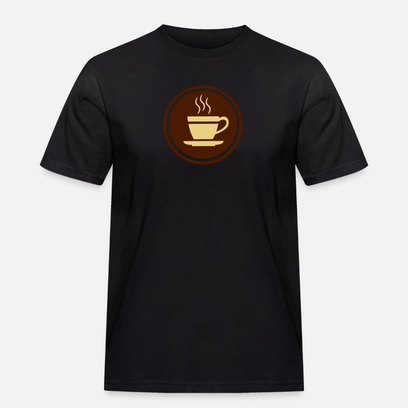 Kaffee - Männer Workwear T-Shirt - Schwarz