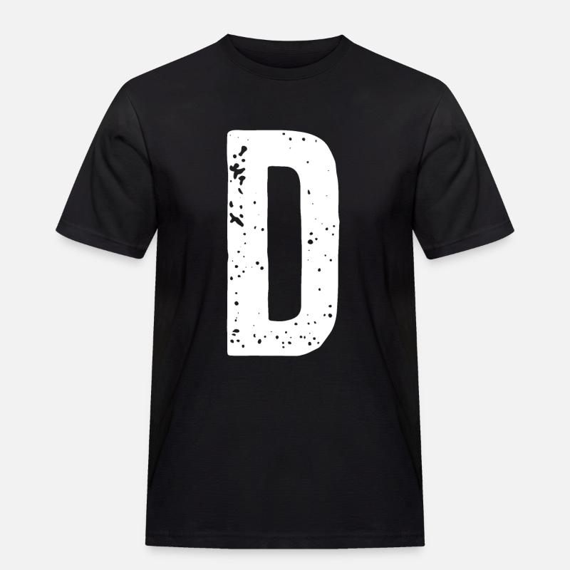 D-Buchstabe - Männer Workwear T-Shirt - Schwarz