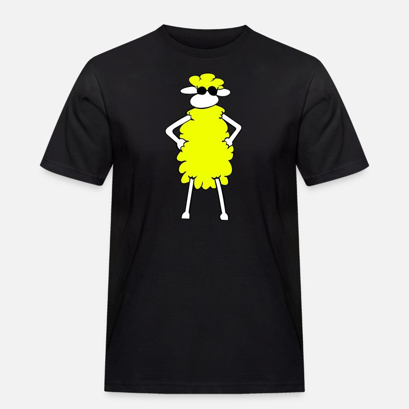 Sheep cool! - Männer Workwear T-Shirt - Schwarz