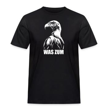 Was zum Geier? Spruch - Geschenk - Männer Workwear T-Shirt - Schwarz - Vorne - AI Model Male 178 light (178cm)