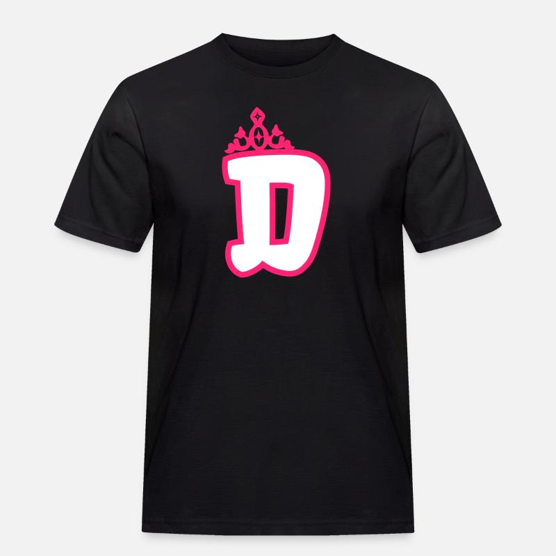 Monogrammierte Kleinkind Mädchen Krone - Männer Workwear T-Shirt - Schwarz