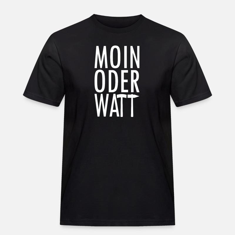 Moin oder Watt Ruhrpott - Männer Workwear T-Shirt - Schwarz