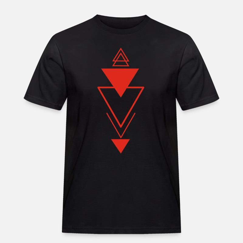 Triangular symbol (red) - Men's Workwear T-Shirt - black