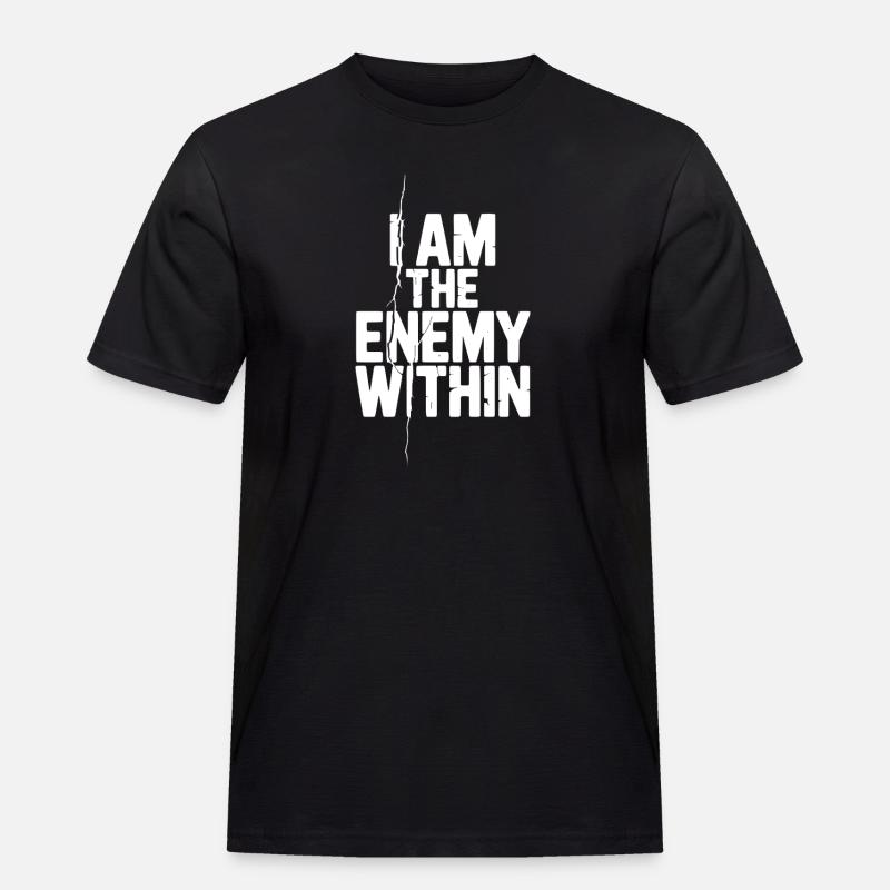 Ich bin der innere Feind - Männer Workwear T-Shirt - Schwarz