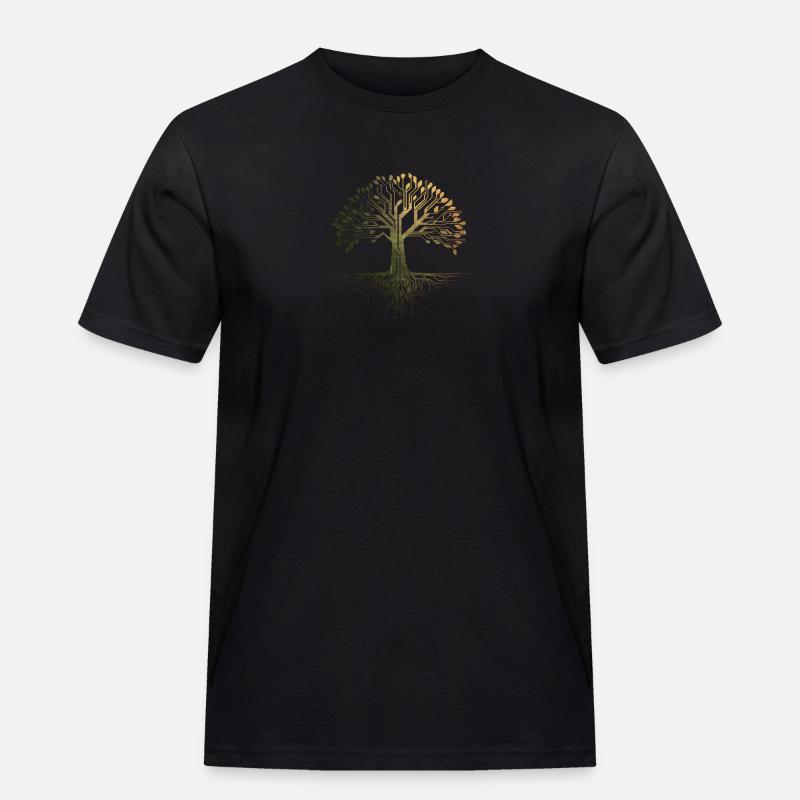Wikinger-Baum des Lebens - Männer Workwear T-Shirt - Schwarz