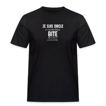 Je suis drôle et j'ai une grosse bite cadeau - T-shirt Workwear homme - noir - Devant - AI Model Male 178 light (178cm)