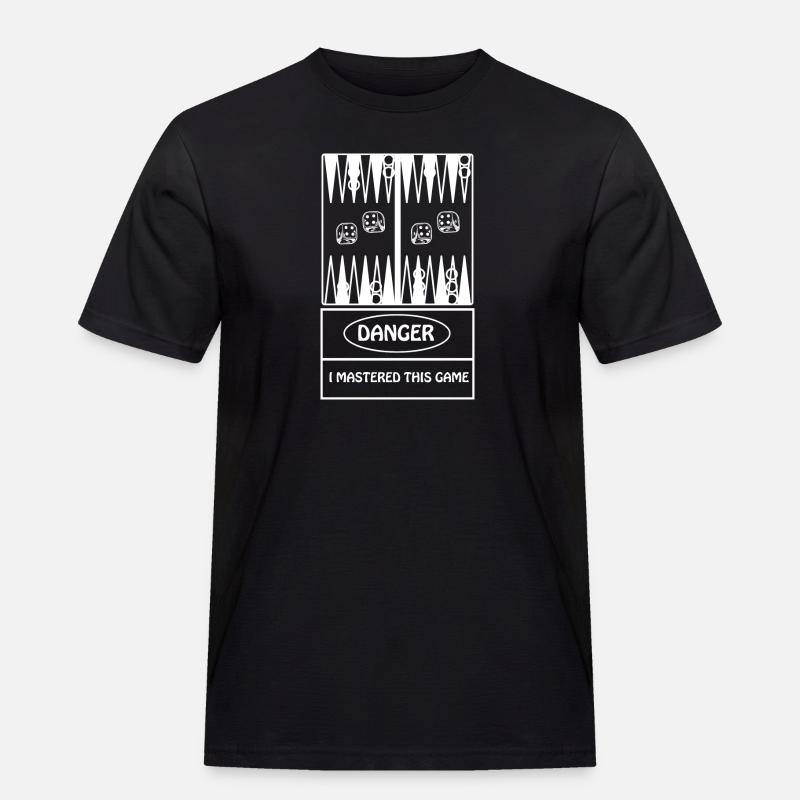 boardgame chess backgammon game night - Männer Workwear T-Shirt - Schwarz
