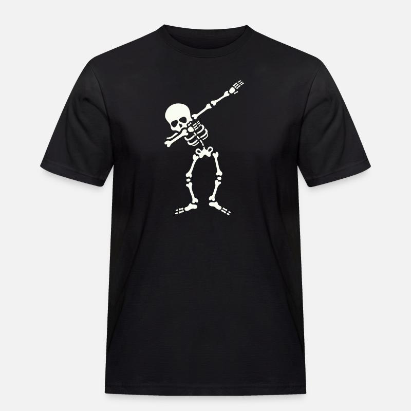 Skelett Dab Dabbing - Männer Workwear T-Shirt - Schwarz