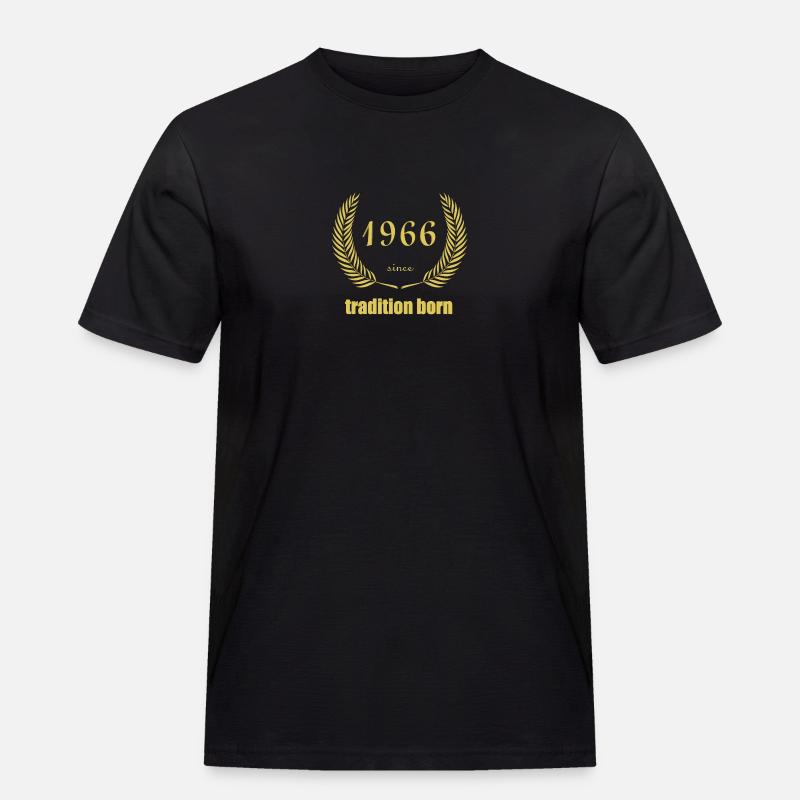 Tradition Born 1966 - Männer Workwear T-Shirt - Schwarz