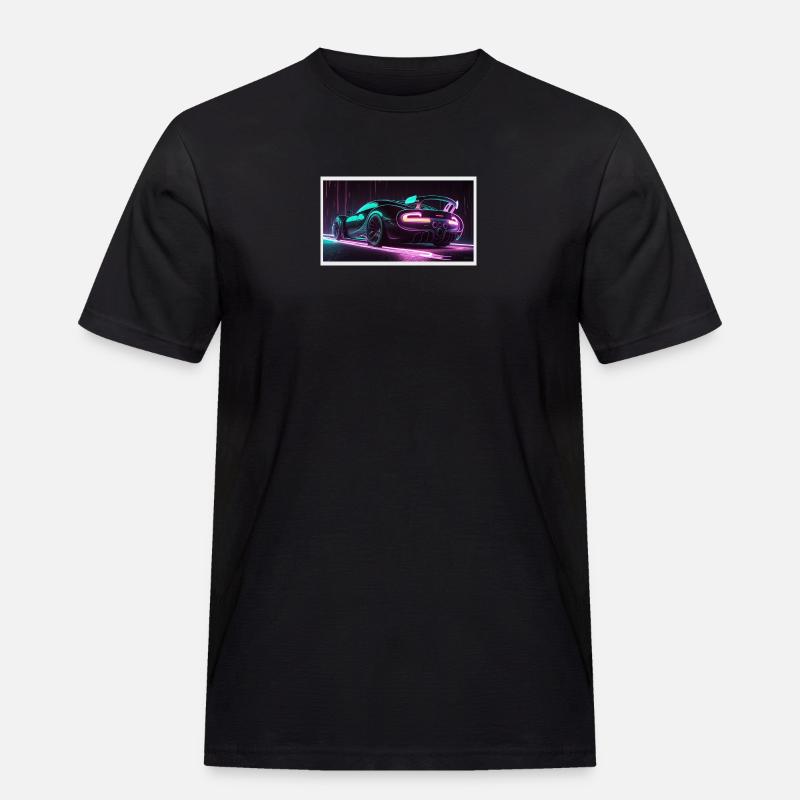 Luxsus Auto Neon - Männer Workwear T-Shirt - Schwarz
