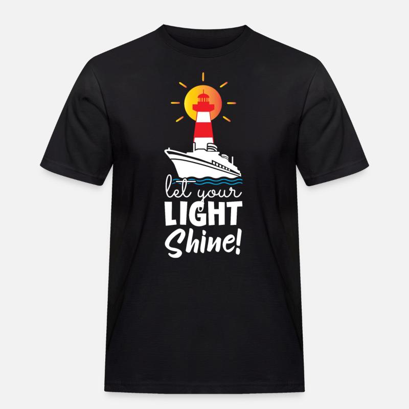 Let Your Light Shine Lighthouse - Männer Workwear T-Shirt - Schwarz