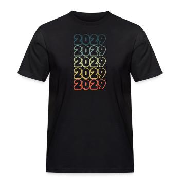Geburtsjahr 2029 - Männer Workwear T-Shirt - Schwarz - Vorne - AI Model Male 178 light (178cm)
