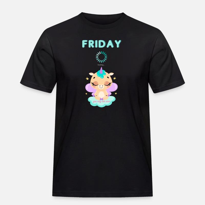 Friday loading, you only live once,Weekend - Männer Workwear T-Shirt - Schwarz