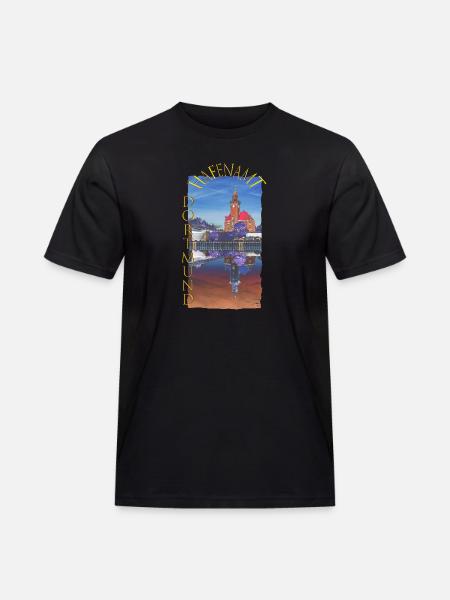 Historisches Dortmunder Hafenamt - Männer Workwear T-Shirt - Schwarz