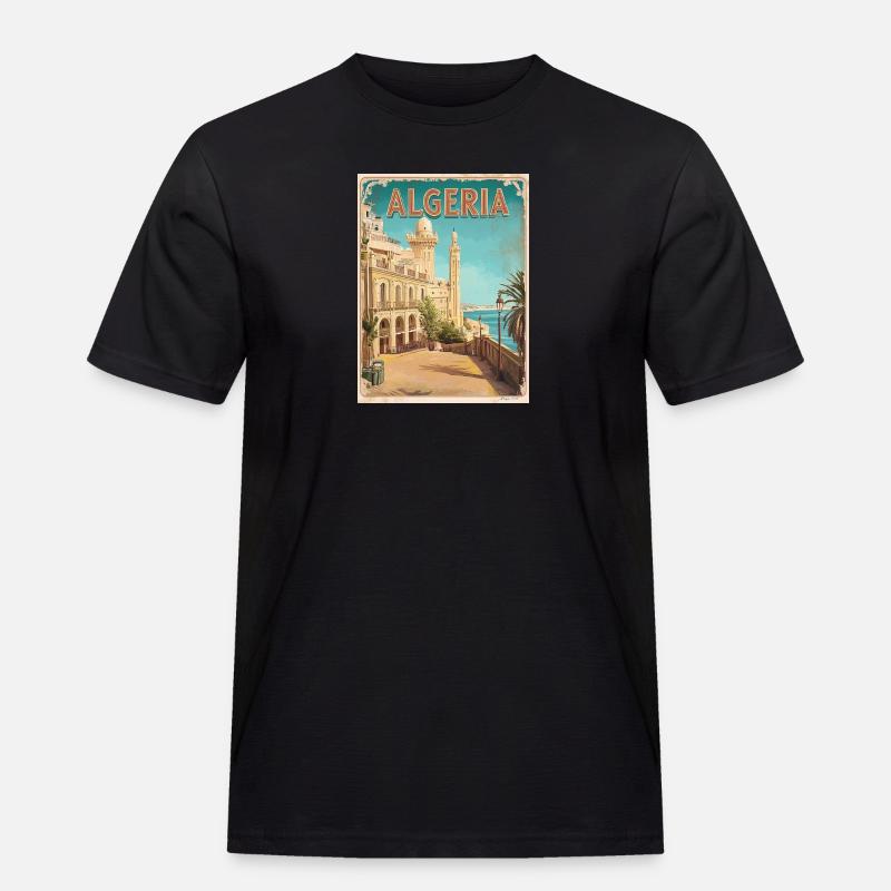 Algerien Küste Historischer Blick - Männer Workwear T-Shirt - Schwarz