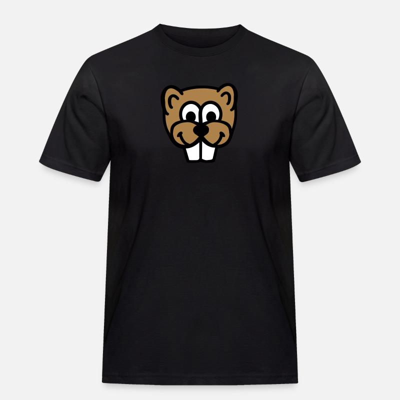 Biber - Männer Workwear T-Shirt - Schwarz