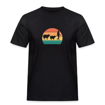 Schäfer Schaf - Männer Workwear T-Shirt - Schwarz - Vorne - AI Model Male 178 light (178cm)