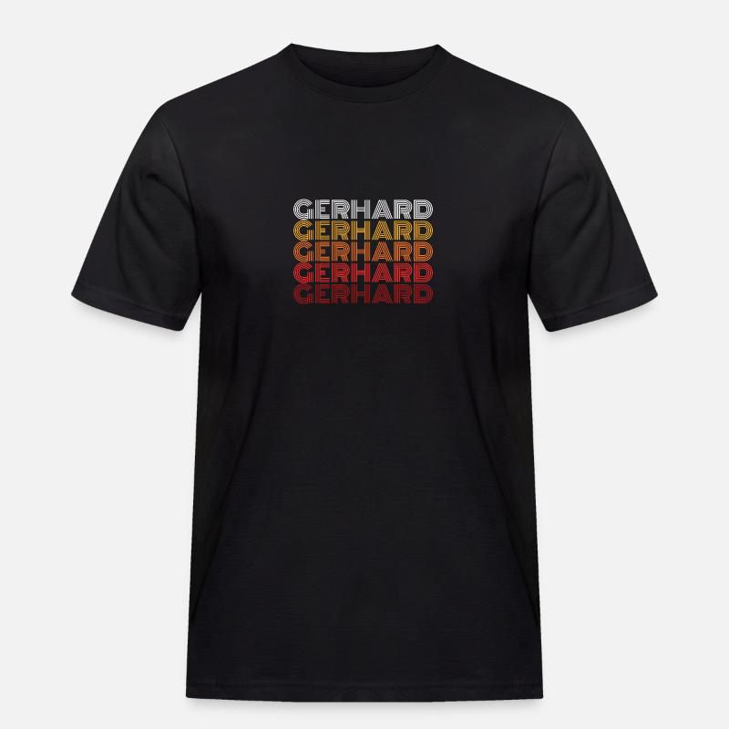 Gerhard - Männer Workwear T-Shirt - Schwarz