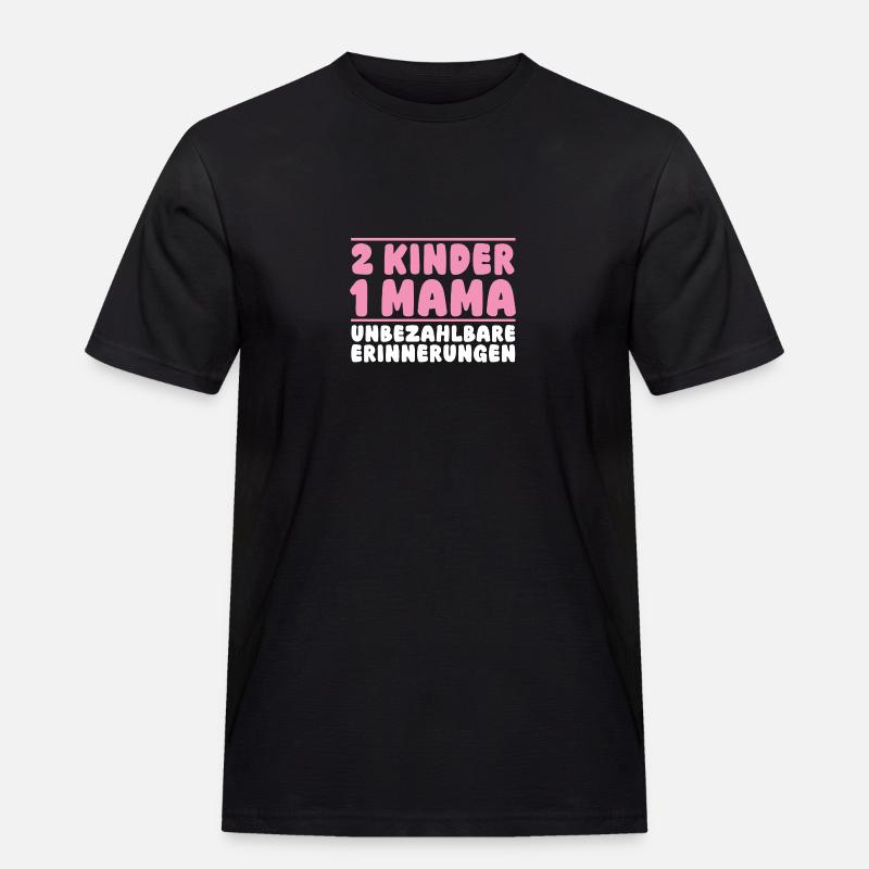 Mama Von 2 Kindern - Männer Workwear T-Shirt - Schwarz