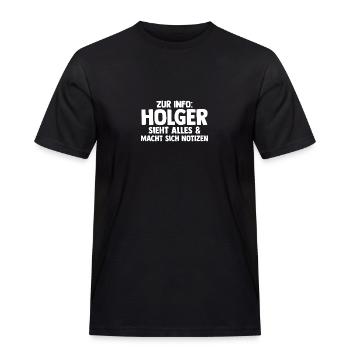 Holger - Männer Workwear T-Shirt - Schwarz - Vorne - AI Model Male 178 light (178cm)